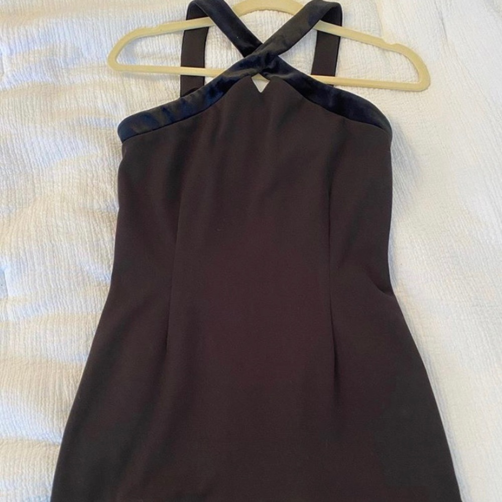 Aqua black halter dress